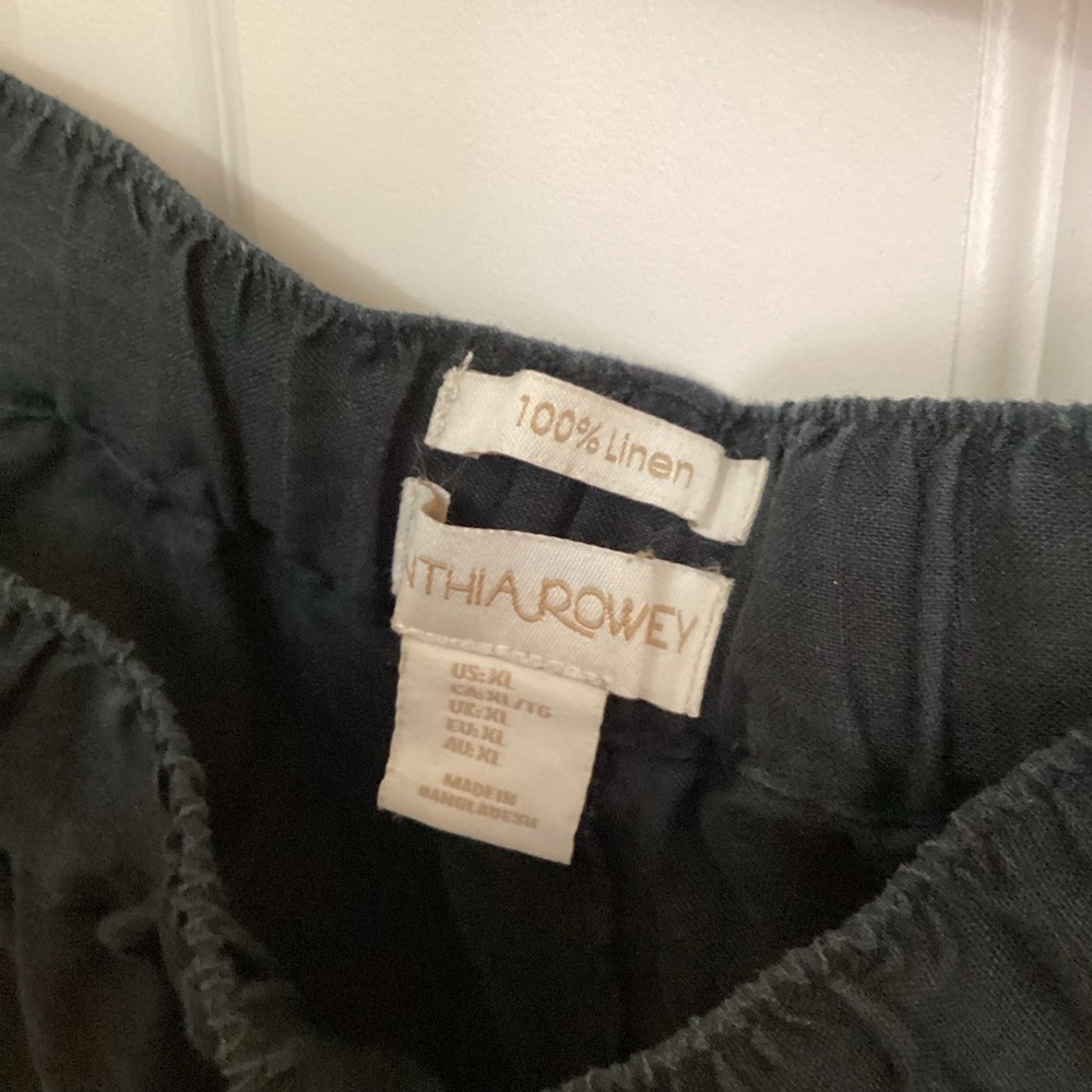 Women’s Cynthia Rowley Black Linen Pants - Picture 2 of 3